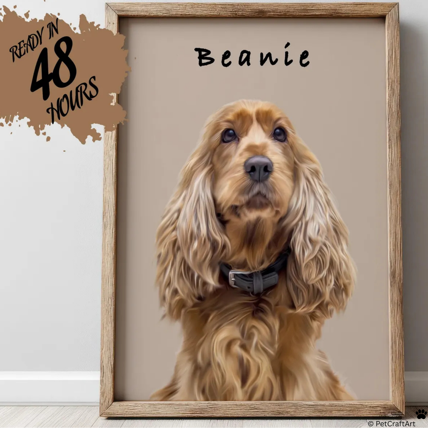 Custom Watercolor Pet Portrait – Realistic Dog Painting from Photo.