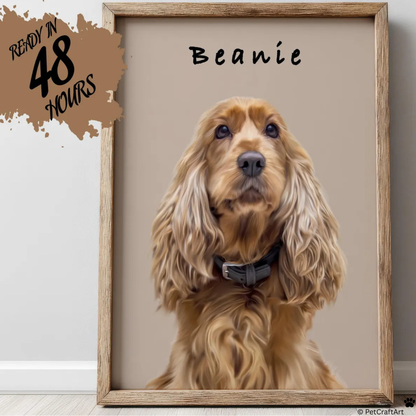 Custom Watercolor Pet Portrait – Realistic Dog Painting from Photo.
