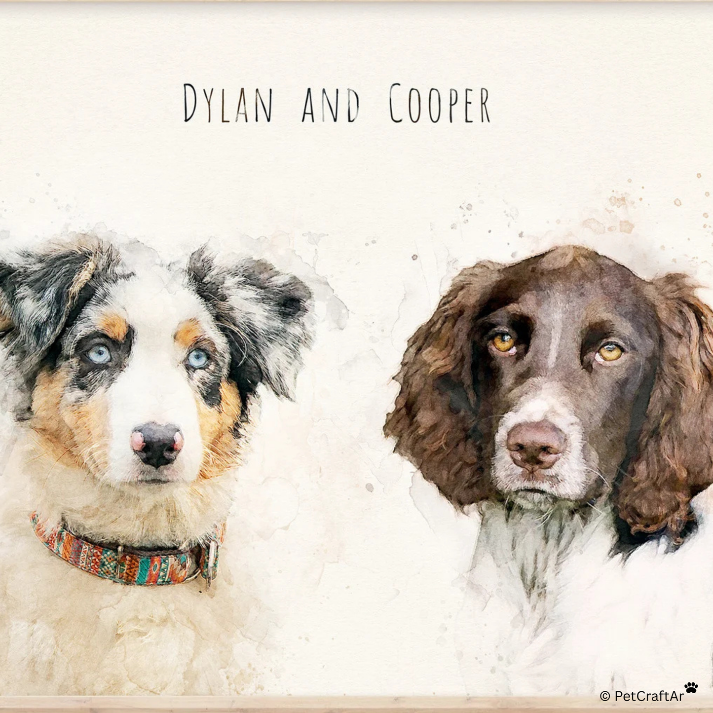Custom Watercolor Pet Portrait – Realistic Dog Painting from Photo.