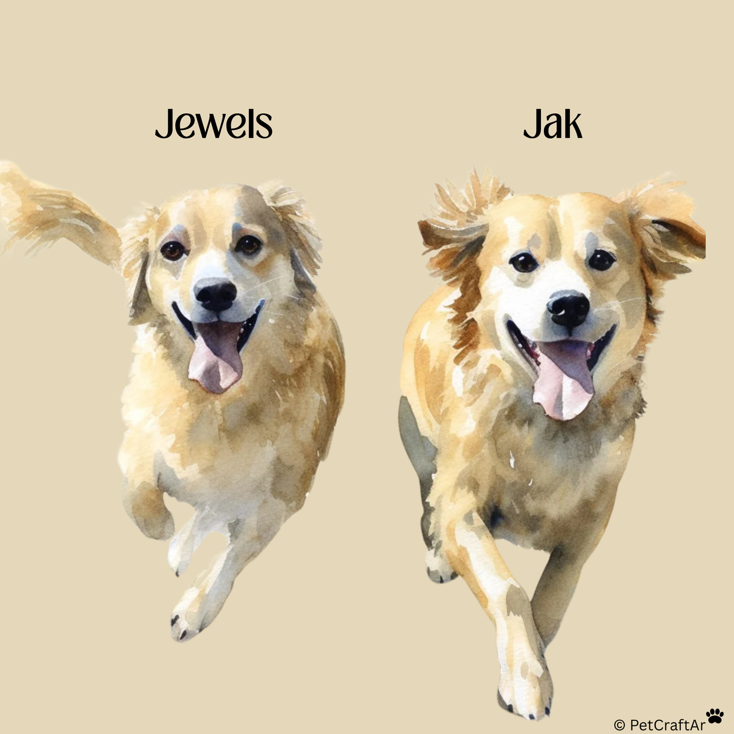 Custom Watercolor Pet Portrait – Realistic Dog Painting from Photo.